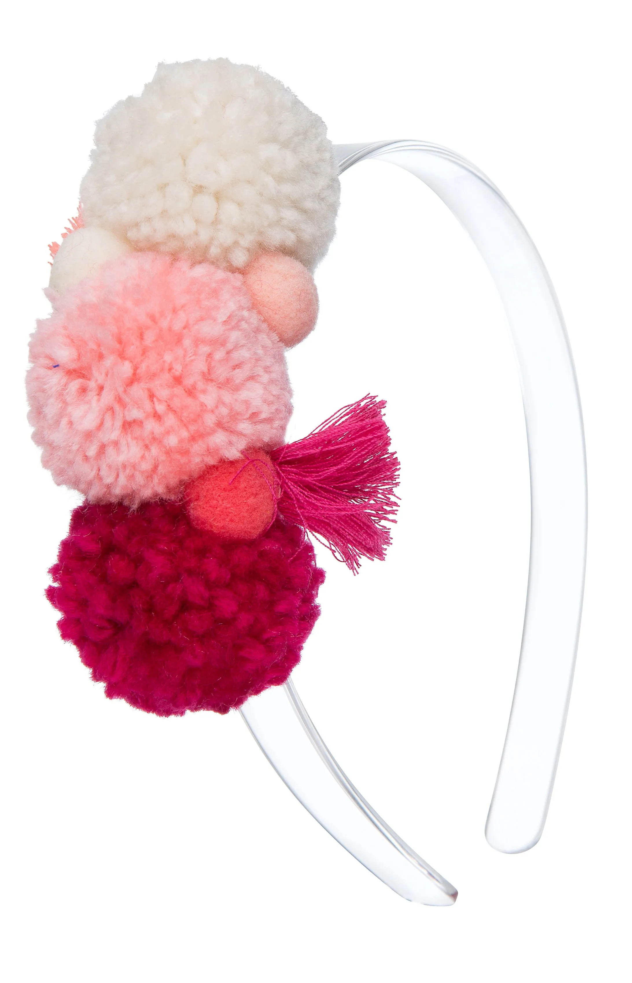 Lilies & Roses Multi Pom Pom Headband-Pink
