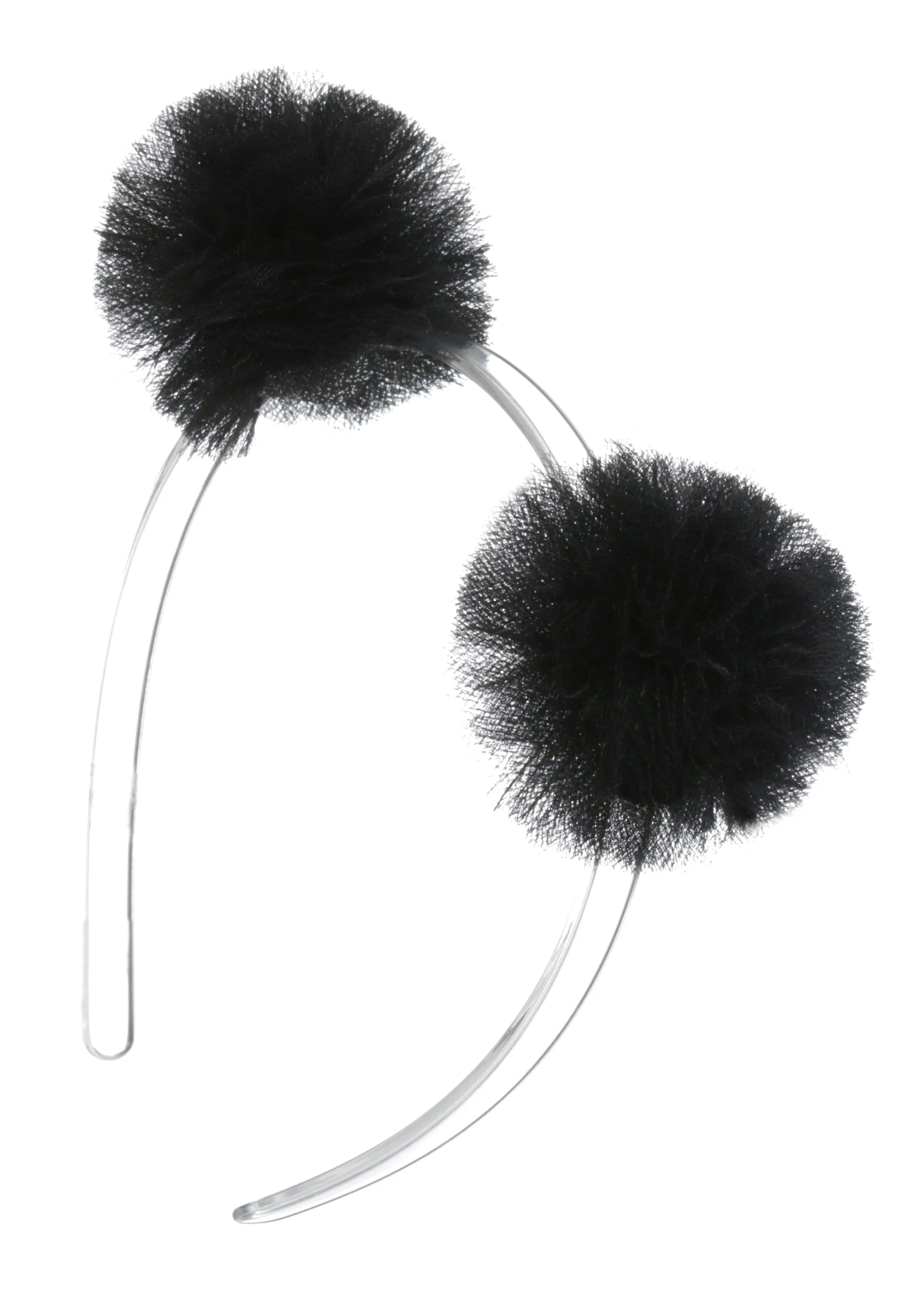 Lilies & Roses Tulle Pom Pom Headband-Black