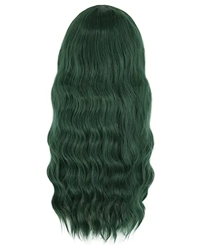 Long Curly Wavy Green Hair Wig| Colorful Curly Wig