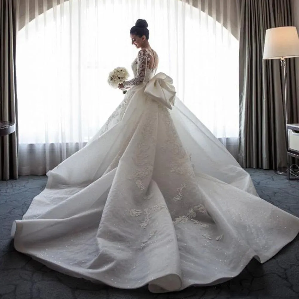 Long Sleeve Mermaid Detachable Tail And Applique Wedding Dress Free Shipping