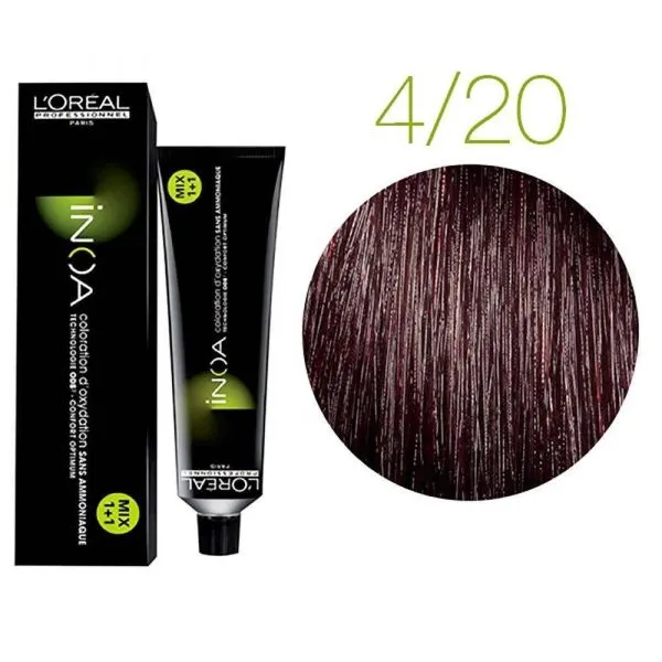 L'oreal Professionnel Paris INOA Ammonia-free Permanent Hair Color - 4.20 (Extra Burgendy Brown)