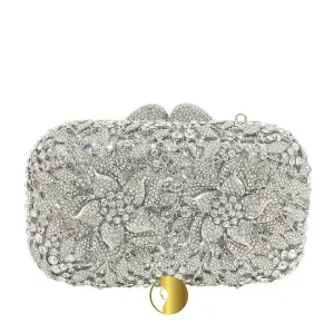 Luxury Rhinestone Purse- Silver