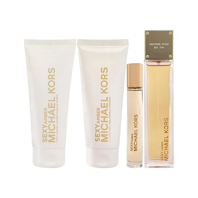 Michael Kors Sexy Amber For Women Set EDP 100ml   EDP 10ml Travel Spray   Body Lotion 100ml   Shower Gel 100ml