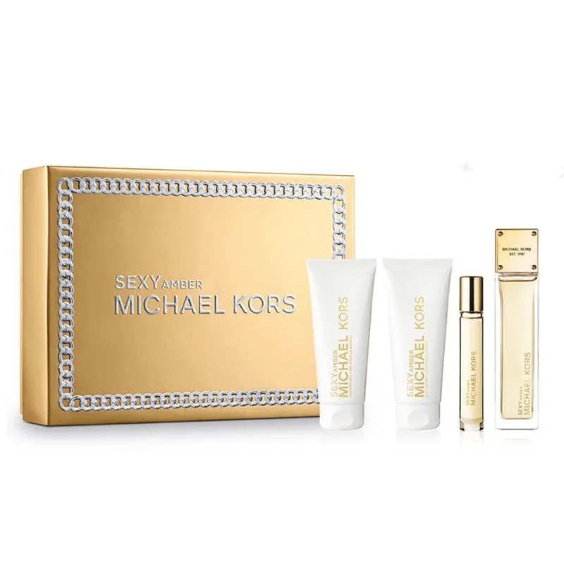 Michael Kors Sexy Amber For Women Set EDP 100ml   EDP 10ml Travel Spray   Body Lotion 100ml   Shower Gel 100ml