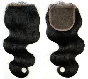 MsFenda Hair Top Quality 100% Virgin Brazilian Remy Body Wave 8"-18" Natural Color Cheap Brazilian Hair Closure Sale (14inch, free part)