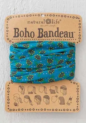 Natural Life boho bandeau blue flowers