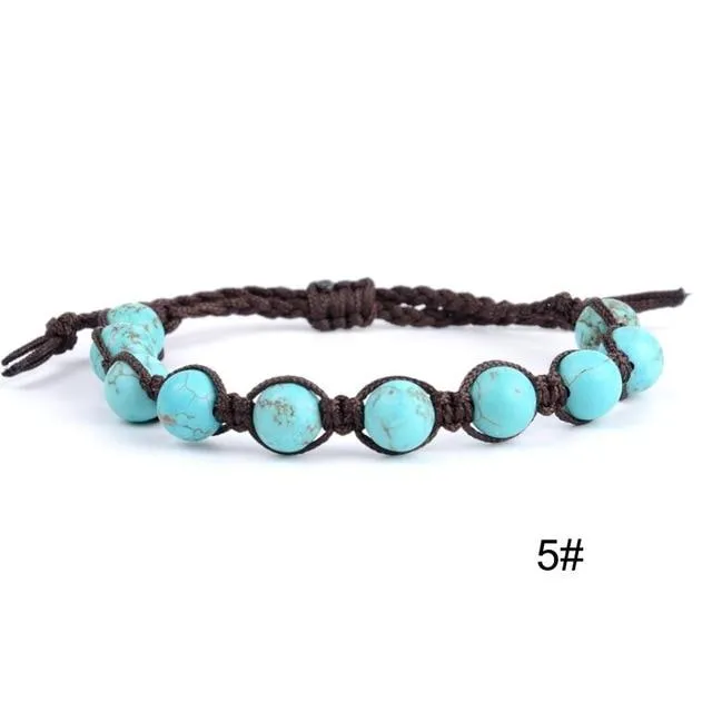 Natural Stone Beaded Braided Bracelets More Colors