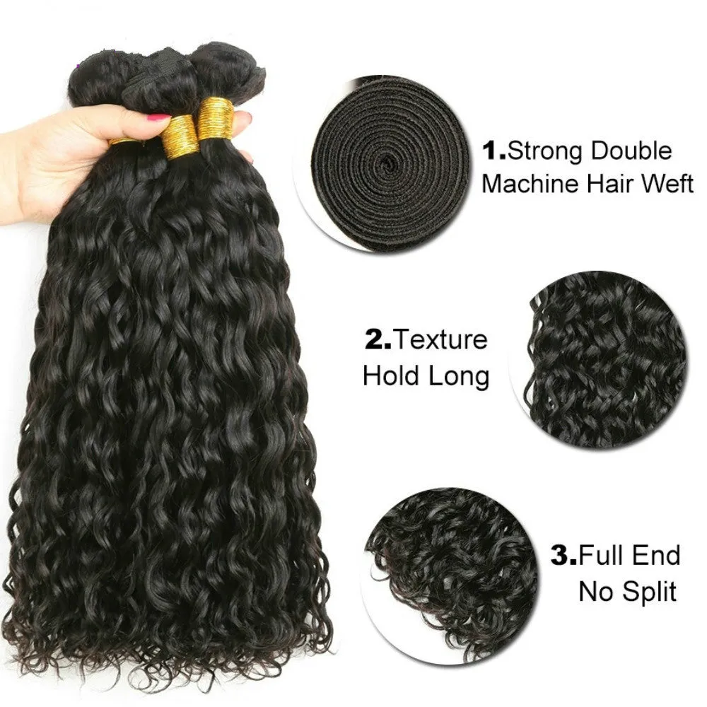 Natural Wave 100% Unprocessed Brazilian 3 Bundles Human Hair