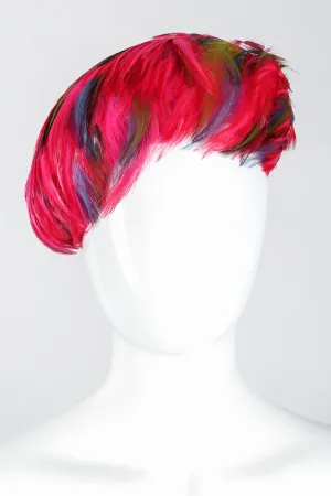 Neon Rainbow Feather Casque