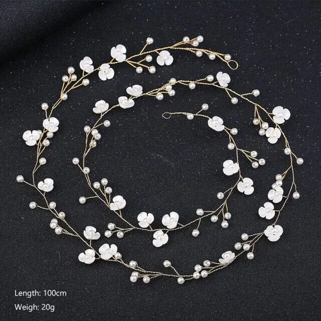 Off White Flower Bridal Bracelet, Wedding Floral Pearl Wire Bracelet, Bridesmaid Small Flower Bracelet, Prom Party Wire Bracelet