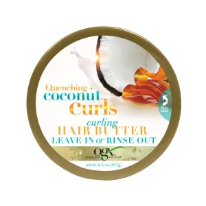 OGX Quenching   Coconut Curls Curling Hair Butter, Deep Moisture Leave-In Hair Mask & Treatment