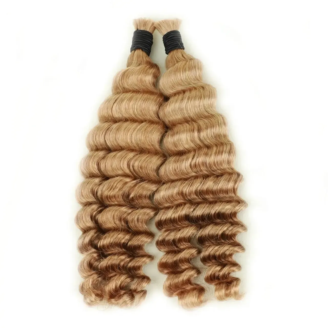 Ombre 27/30 Medium Blonde Deep Wave Bulk Human Hair For Braiding