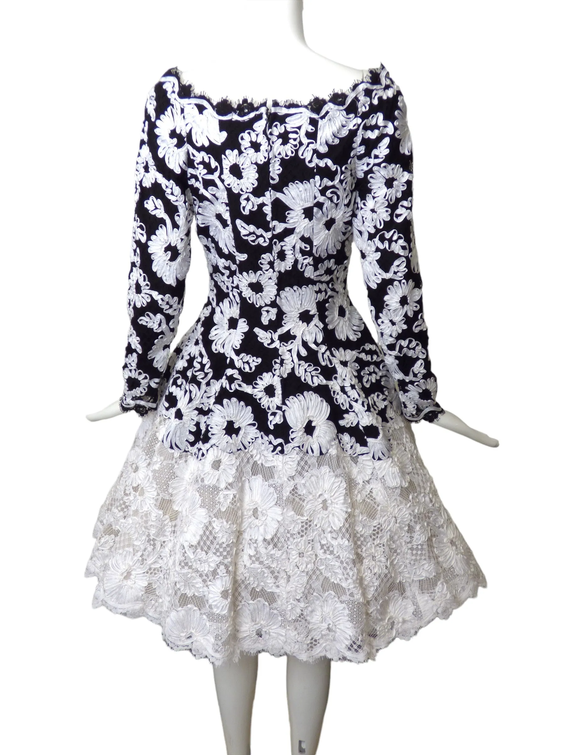 OSCAR DE LA RENTA- 1980s Ribbon D'Arte Dress, Size 8