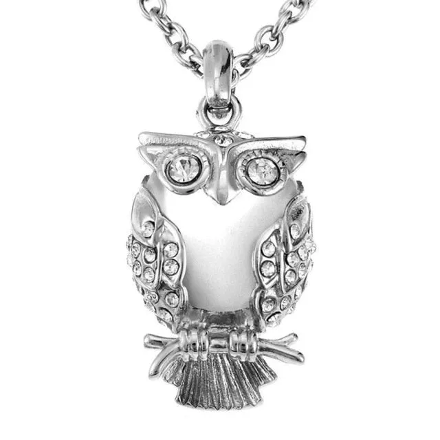 Owl Cremation Pendant Necklace