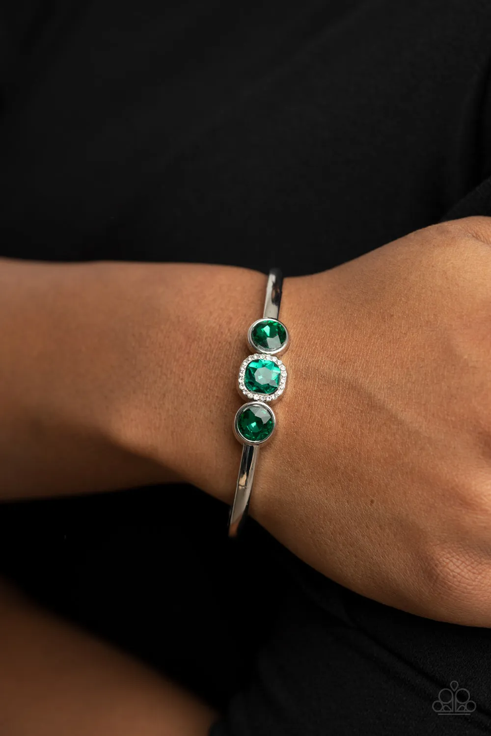 Paparazzi Royal Demands - Green Bangle Bracelet