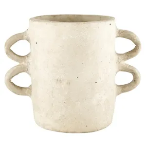 PAPER MACHE VASE WITH HANDLES