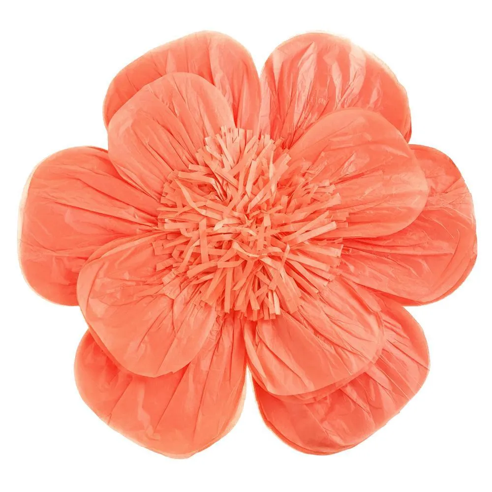 Paper Scalloped Magnolia Wall Flower, 20-Inch