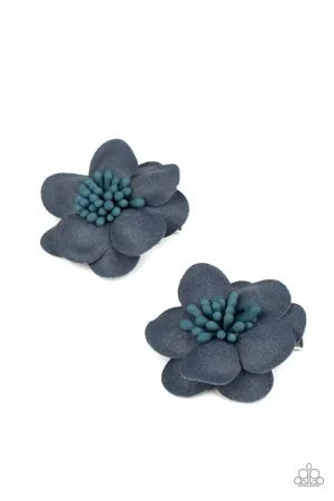 Paprazzi Look At Her GROW - Blue Rose Hair Clips