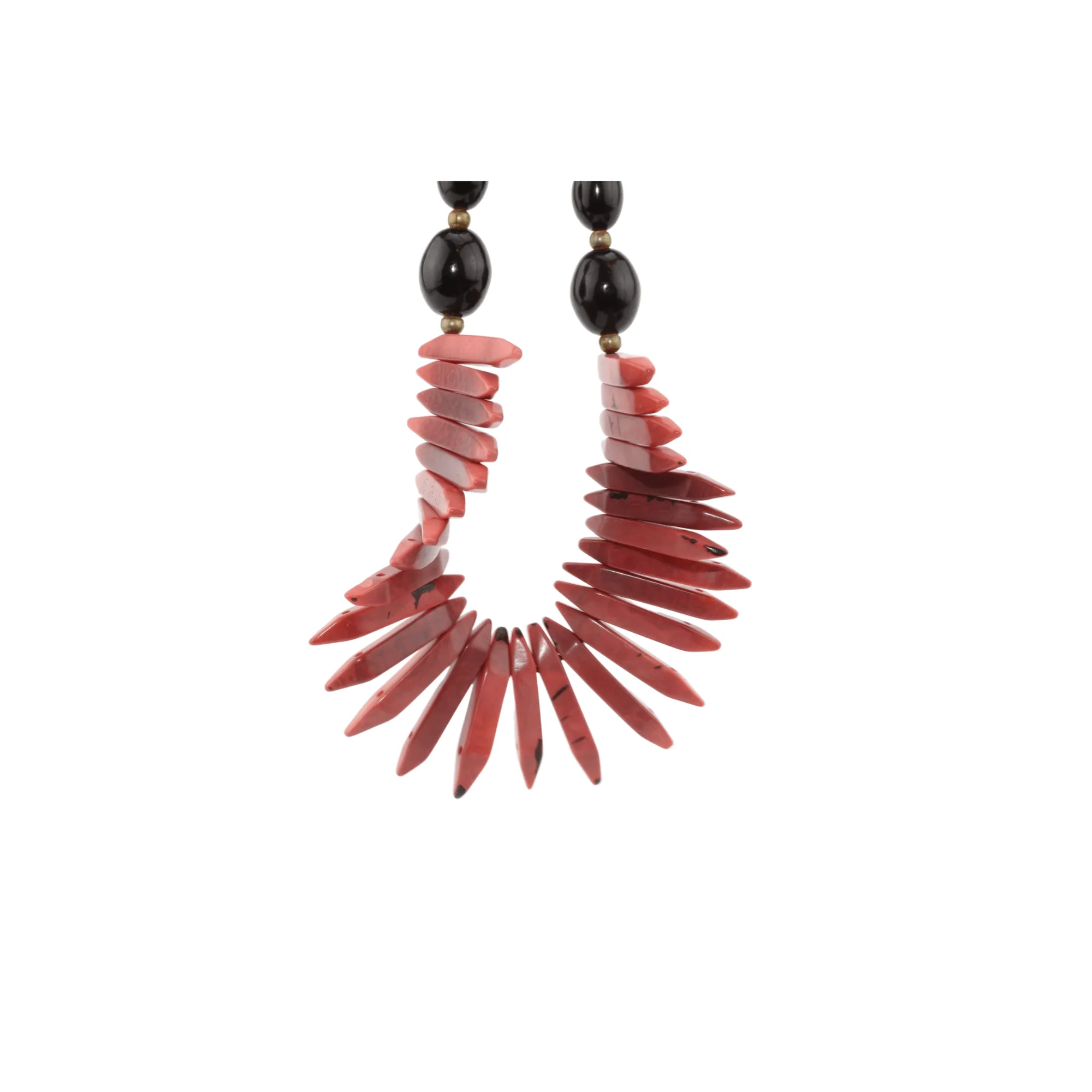 Parallelogram-Shaped Red Tagua Necklace