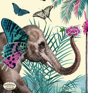 PDXC18213b_square -- Menagerie Square Elephant Butterfly