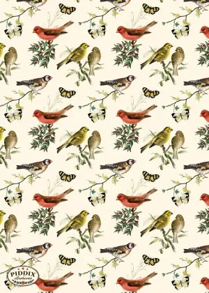 PDXC21035 Bird Pattern -- Birds Flowers and Butterflies