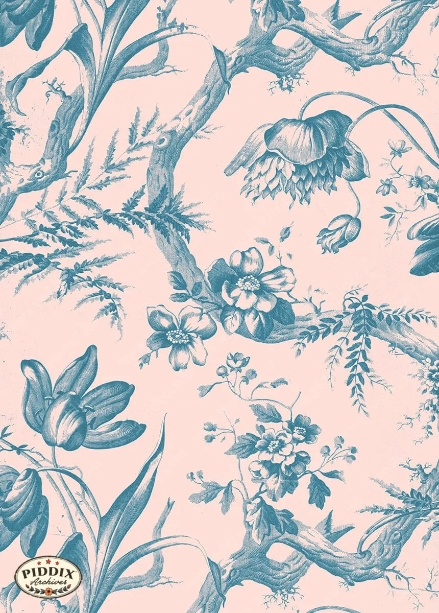 PDXC24032a -- Toile Branch and Flowers