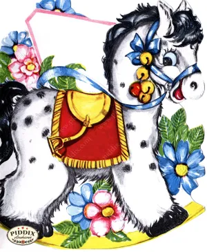 PDXC24218a -- Rocking Horse with Flowers