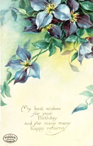 PDXC7532 -- Flower Cards Clematis Birthday