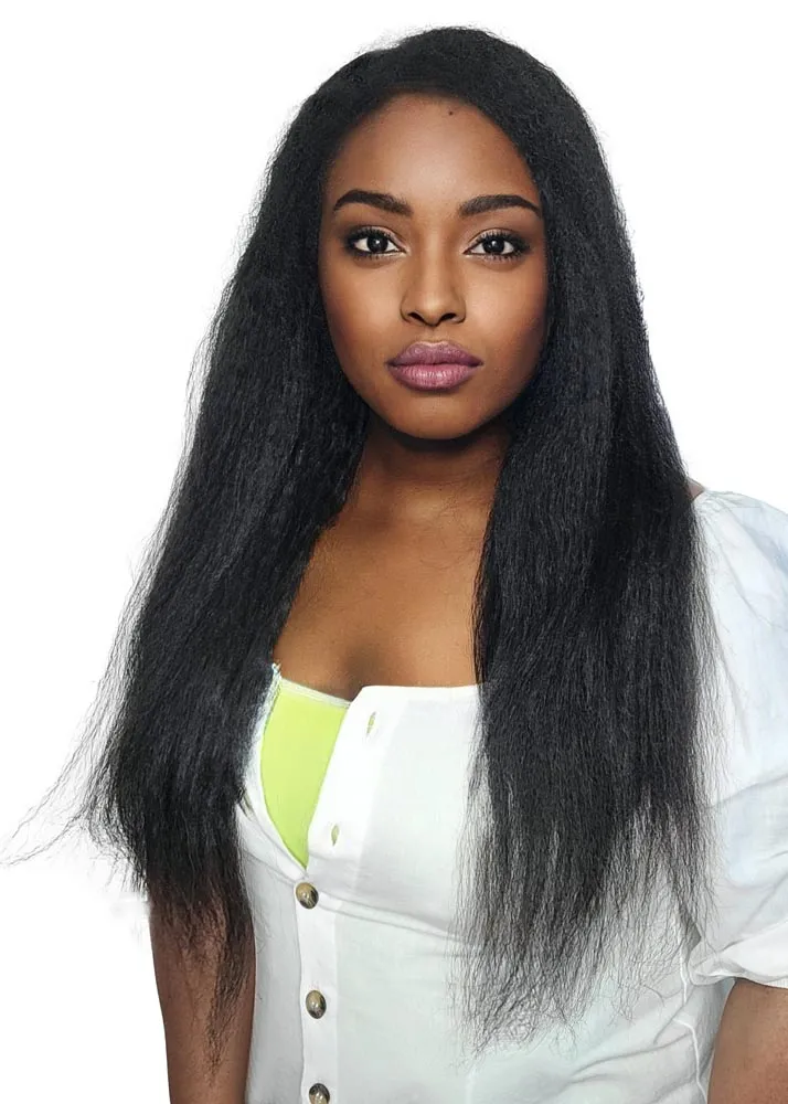 Perm Yaki Luxe Human Hair Half Wig