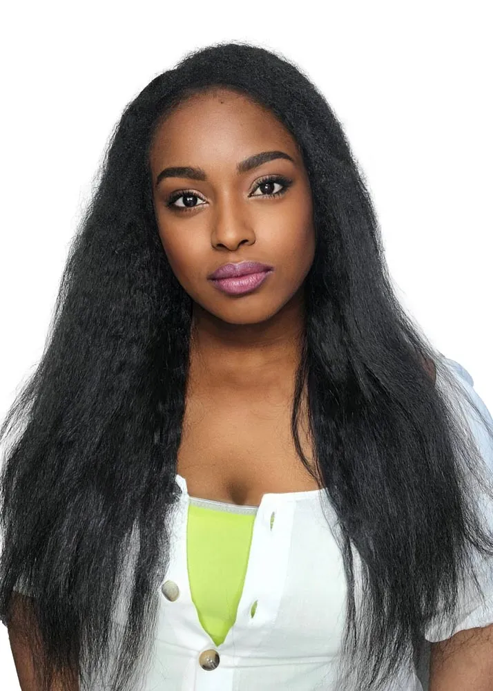 Perm Yaki Luxe Human Hair Half Wig