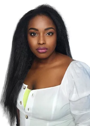 Perm Yaki Luxe Human Hair Half Wig
