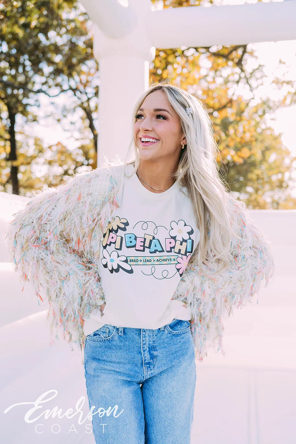 Pi Beta Phi Philanthropy Colorful Flowers Tee