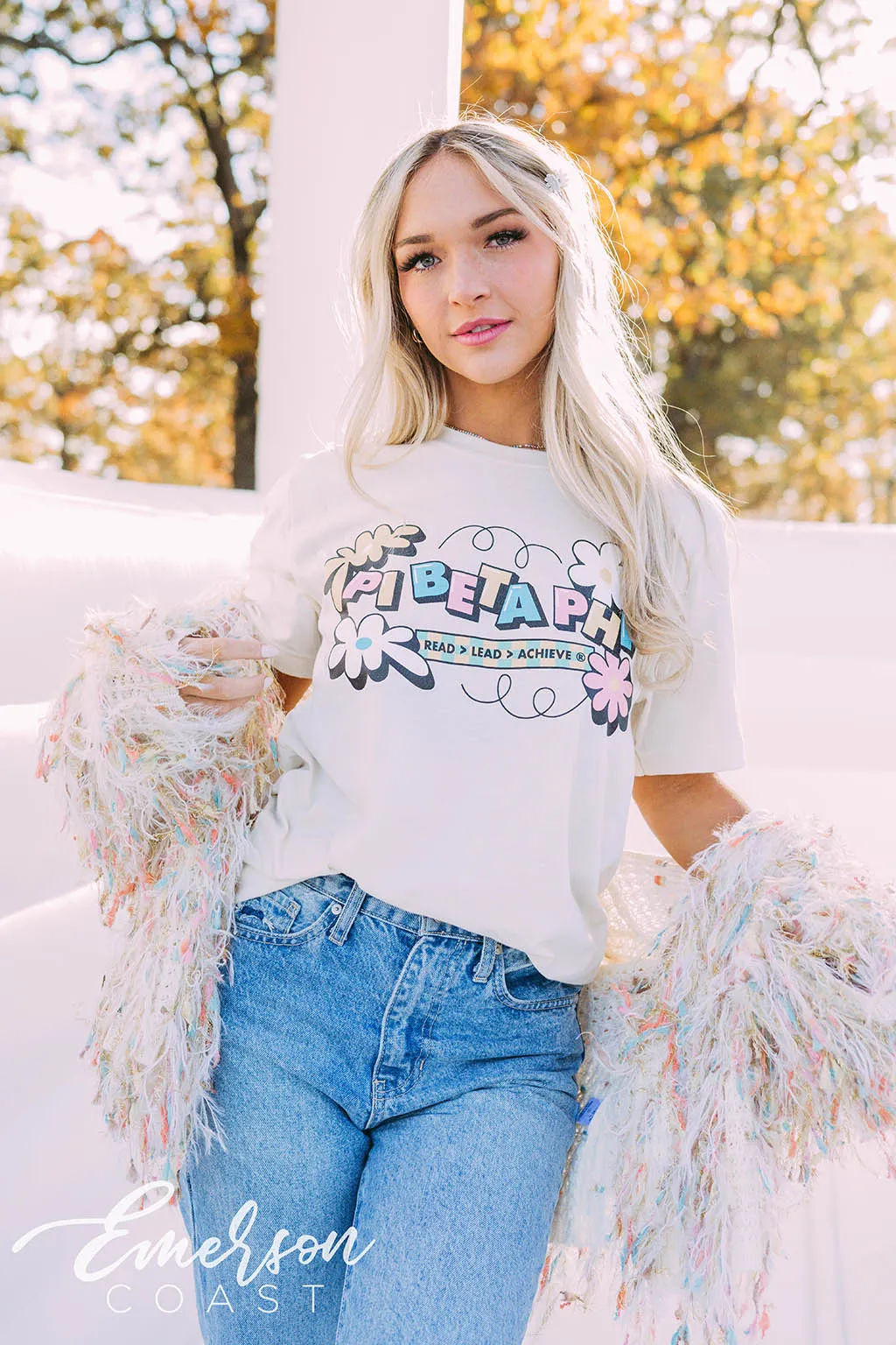 Pi Beta Phi Philanthropy Colorful Flowers Tee