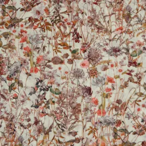 PINK, PEACH & MAUVE 'WILD FLOWERS' LIBERTY LAWN COTTON HANDKERCHIEF