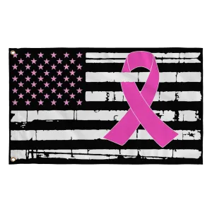 Pink Ribbon American Flag