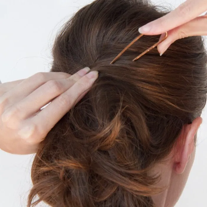 Pliers and String Bronze Hair Pin