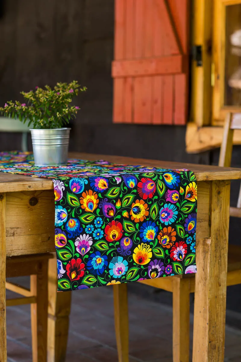 Polish Traditional Folk Art Table Runner (Lowicz Black)