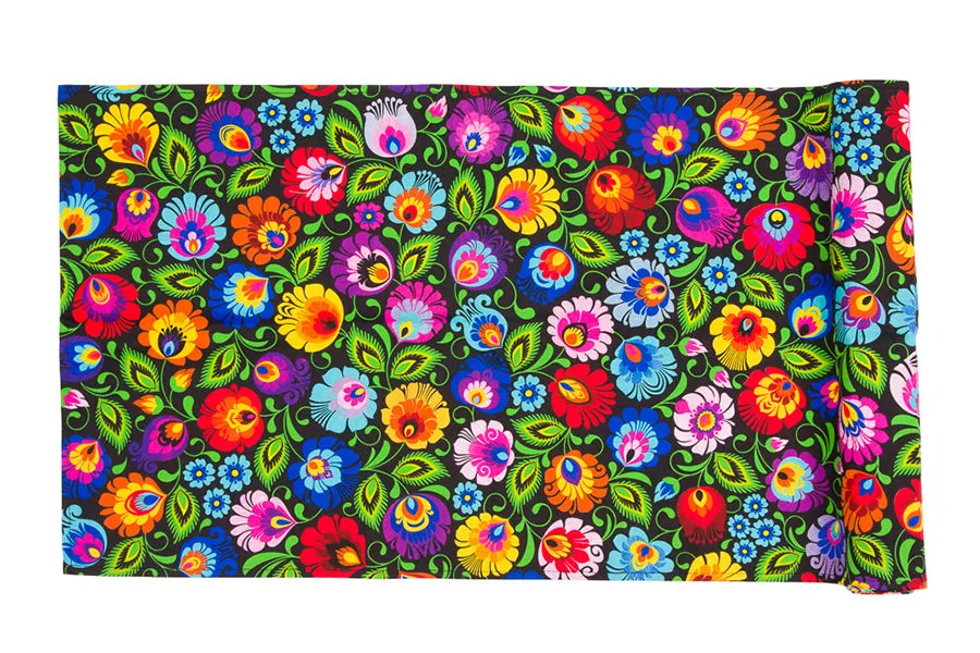 Polish Traditional Folk Art Table Runner (Lowicz Black)
