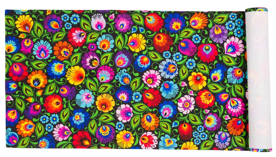 Polish Traditional Folk Art Table Runner (Lowicz Black)