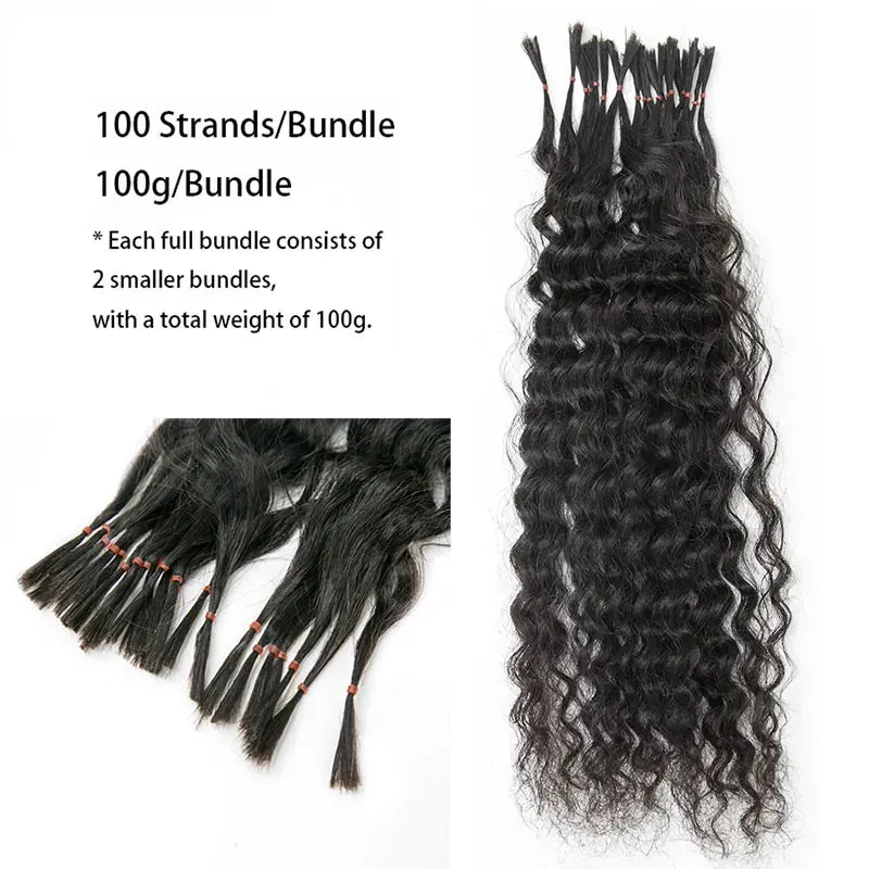 Pre-Divided Double Drawn Burmese Deep Wave Human Hair Bulk