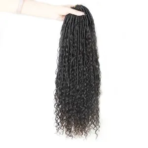 Pre-looped Crochet Boho Locs With Deep Wave Hair Curls