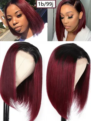 Pre-Plucked Remy Human Hair 99j lace wig burgundy 2024
