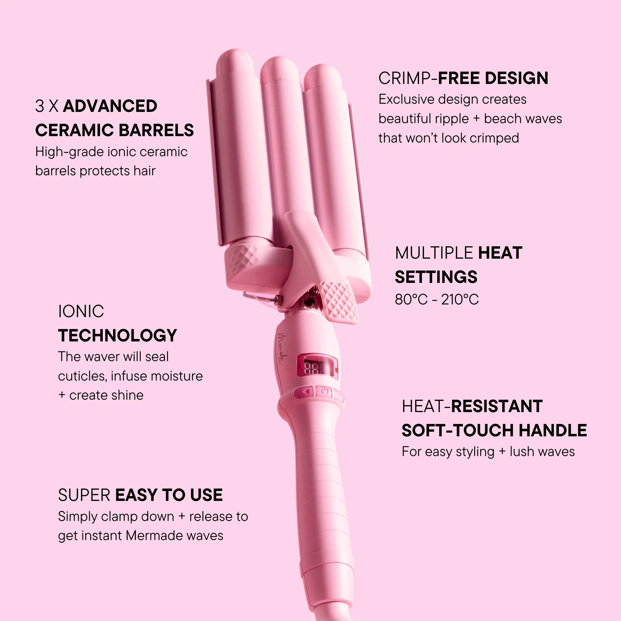 PRO Mini Hair Waver - 25mm Pink