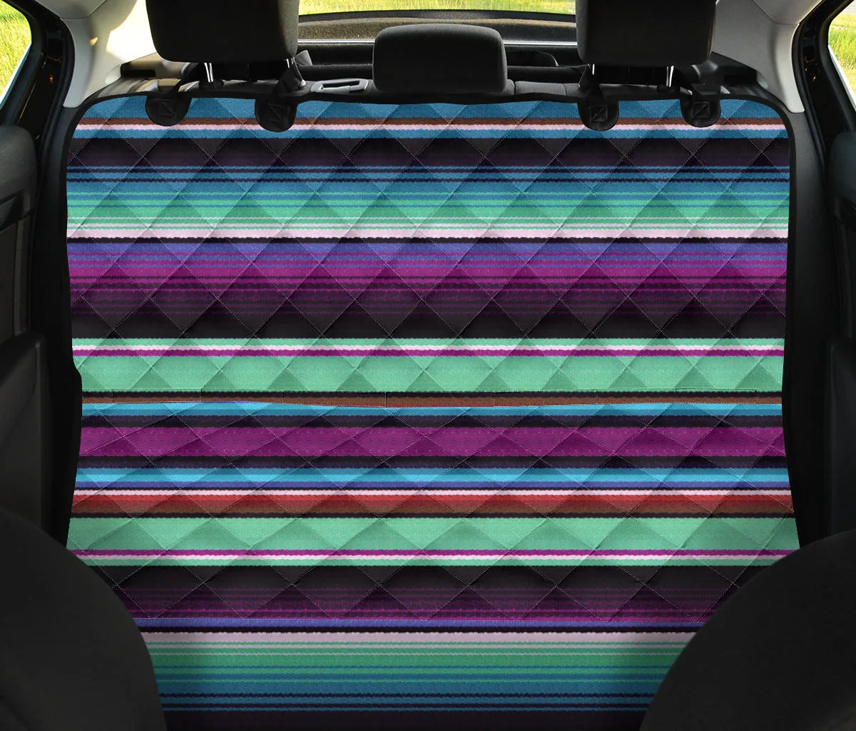 Purple and Green Serape Style Back Seat Cover For Pets