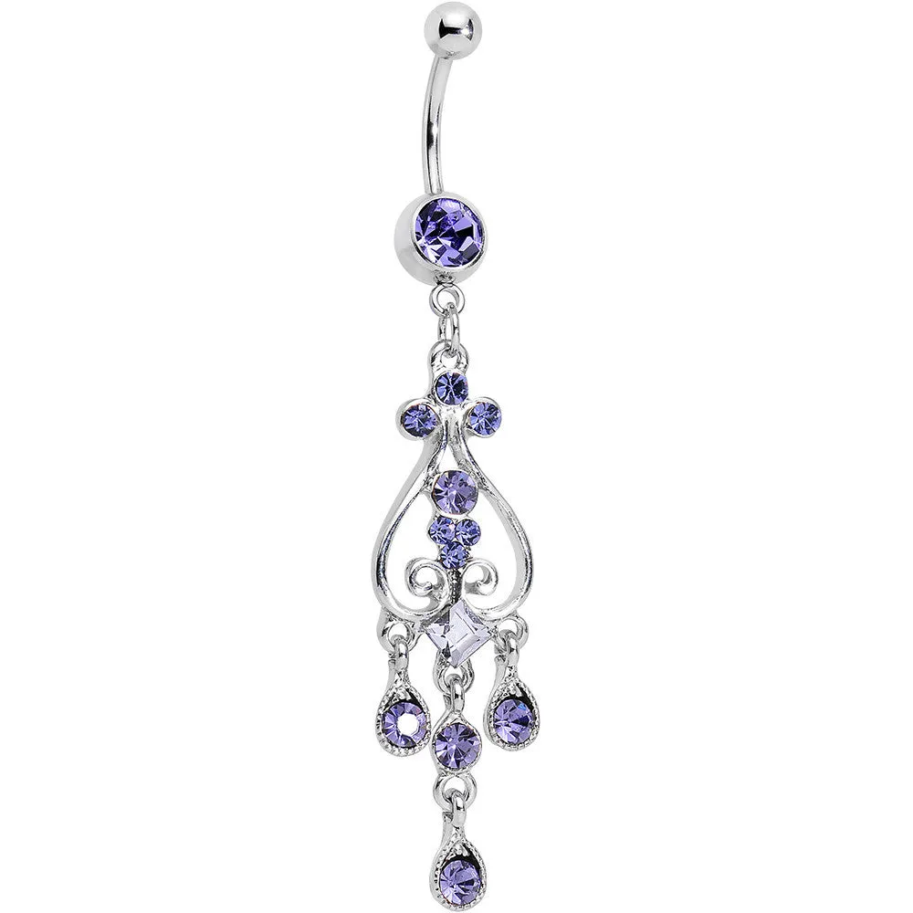 Purple Gem Liquid Drops Chandelier Belly Ring