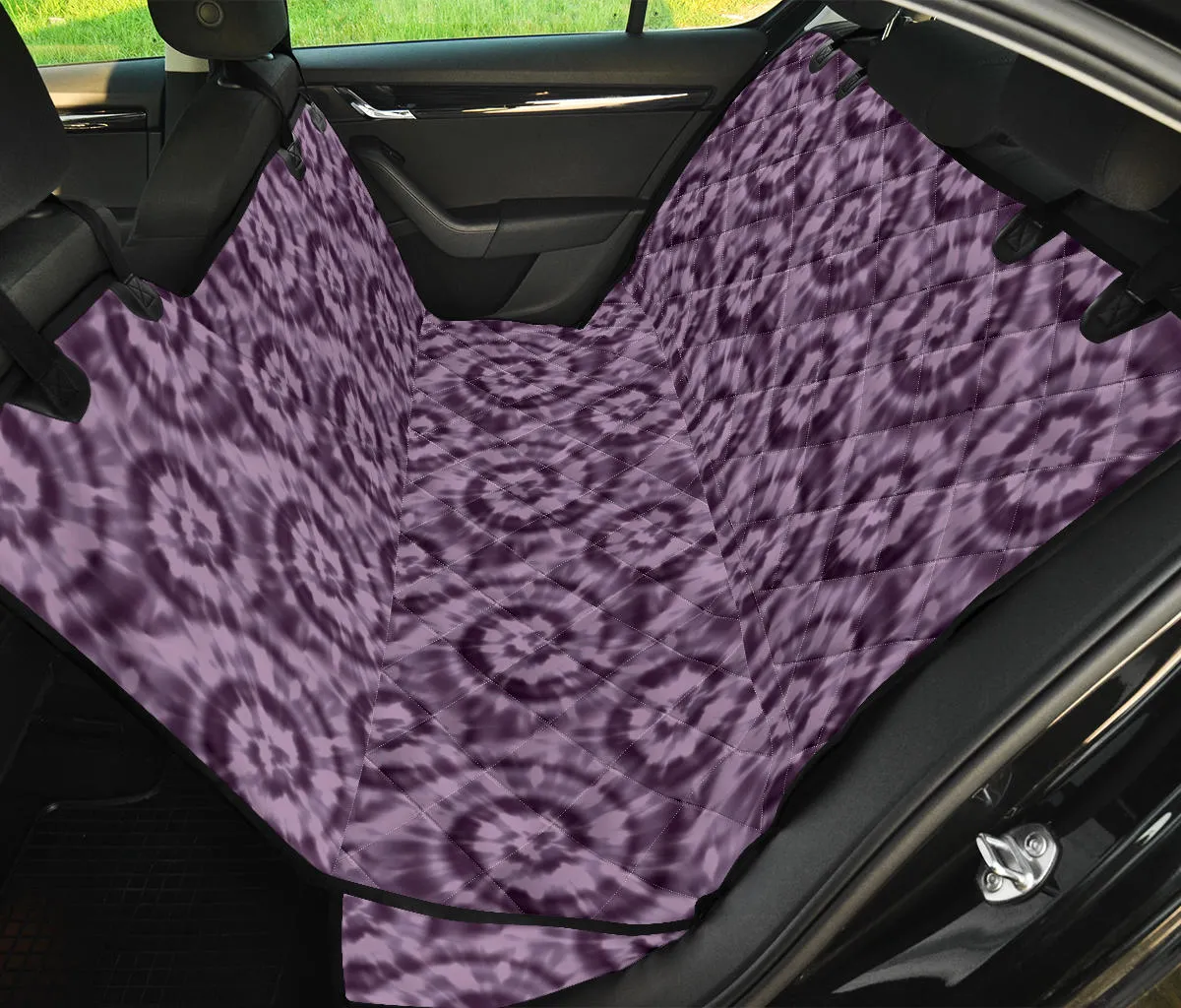 Purple Tie Dye Back Seat Cover Seat Protector For Pets