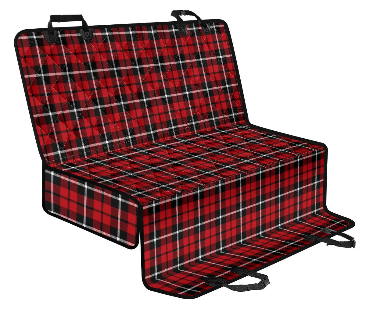 Red, Black and White Traditional Plaid Pattern Pet Hammock  Dog Seat Cover