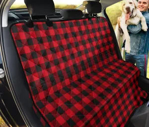 Red Black Buffalo Plaid Pet Back Seat Cover For Dogs
