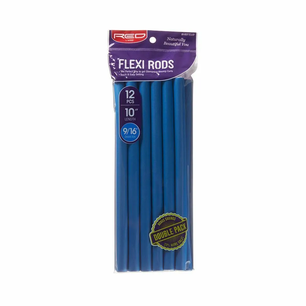 Red by Kiss Flexi Rods 10" Value Pack Quick Easy Setting Hair Curling Roller