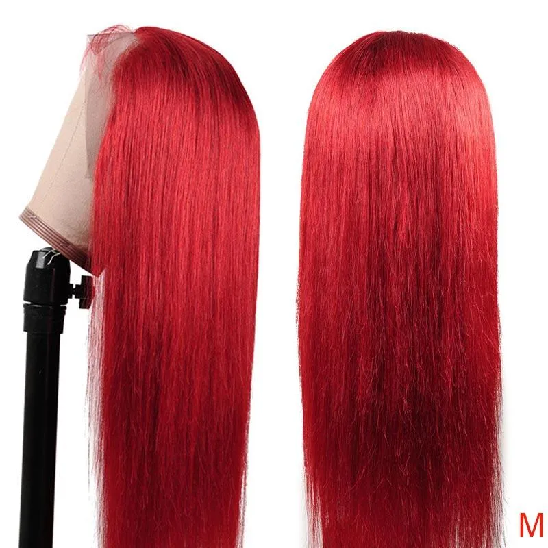 Red Color 13x4 Lace Front Wigs Body Wave Colored Frontal Straight Human Hair Wigs